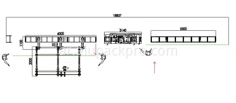 Semi-automatic film bagging production line